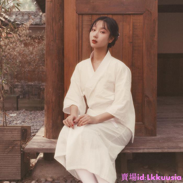 微微 棉麻日本和服浴衣羽織白色內搭肌襦袢現貨 送領芯 125cm 蝦皮購物