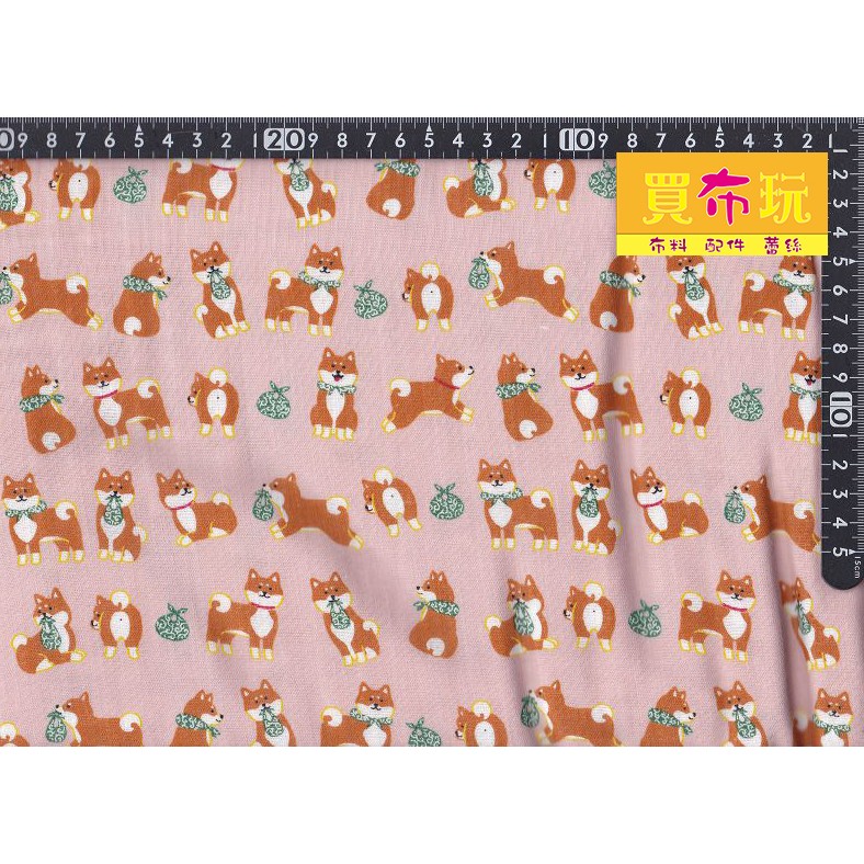 買布玩-日本製二重紗/可愛柴犬 卡通動物/每尺90/日本進口/日本布