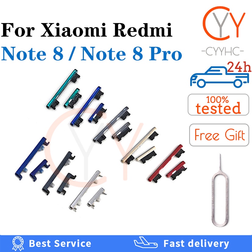 XIAOMI REDMI 適用於小米紅米 Note 8 Pro Note8 8pro 開關電源 + 側鍵按鍵音量鍵更換部