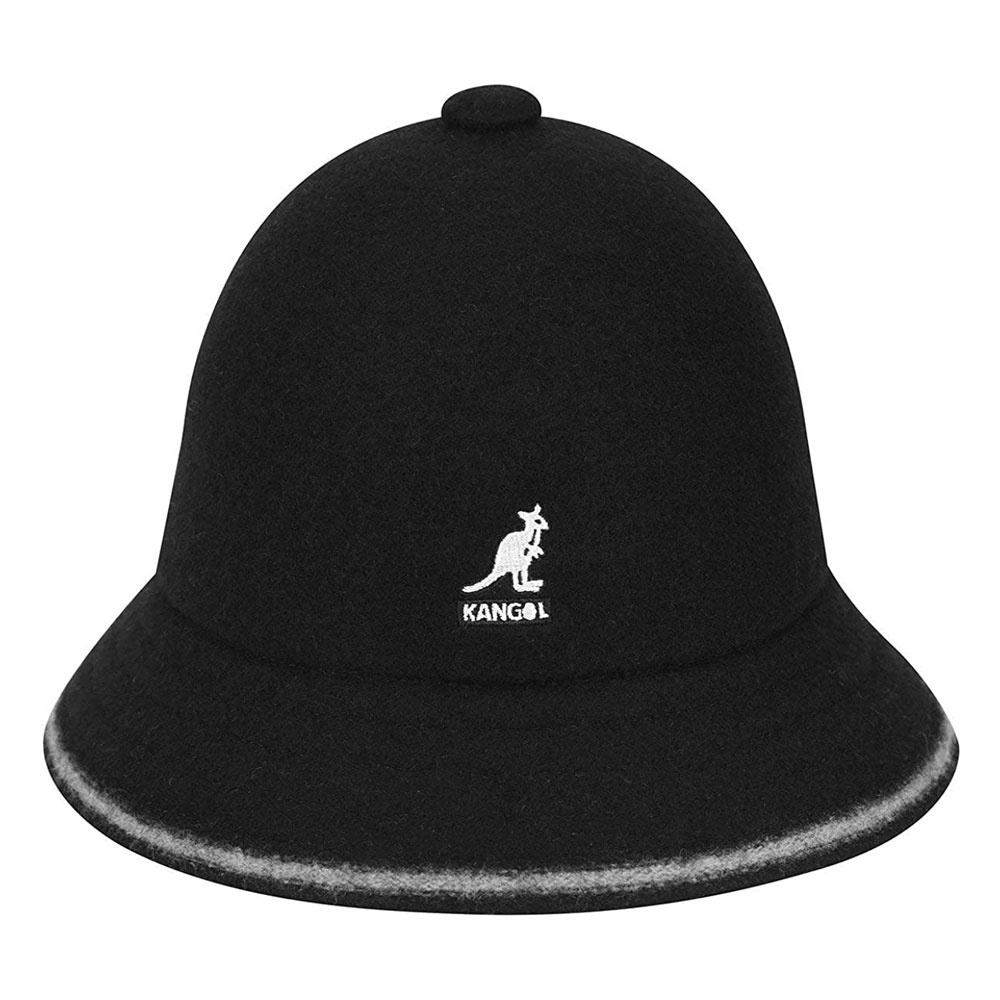 ★KANGOL★ K3181ST WOOL STRIPE BUCKET 羊毛 鐘型帽 漁夫帽 (黑色) 化學原宿