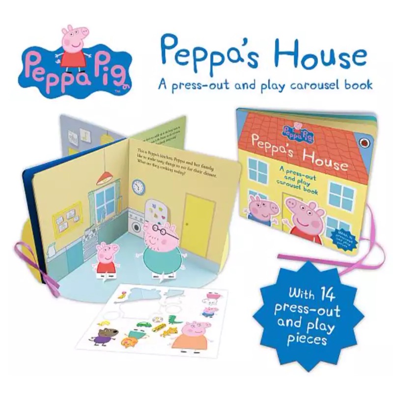 現貨+預購-英文原版 Peppa's House 粉紅豬小妹 佩佩豬的房子 360度劇場立體遊戲書