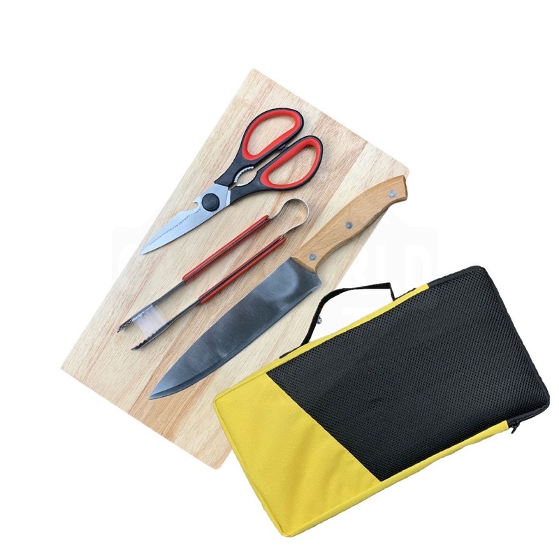 （二手9成新）露營 沾板刀具組 料理刀 剪刀 料理夾