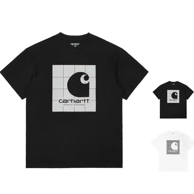 Carhartt カーハート Tシャツ 半袖 メンズ Carhartt ブランド ロゴ 定番 人気 無地 ストライプ 蝦皮購物