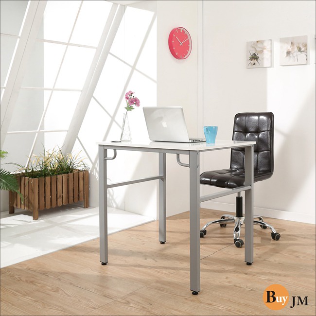 BuyJM木紋白低甲醛80公分穩重型工作桌 電腦桌 書桌I-B-DE088WH