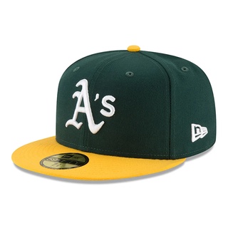 NEW ERA - 5950 MLB 球員帽 運動家 全封帽 (深綠)【Culture】