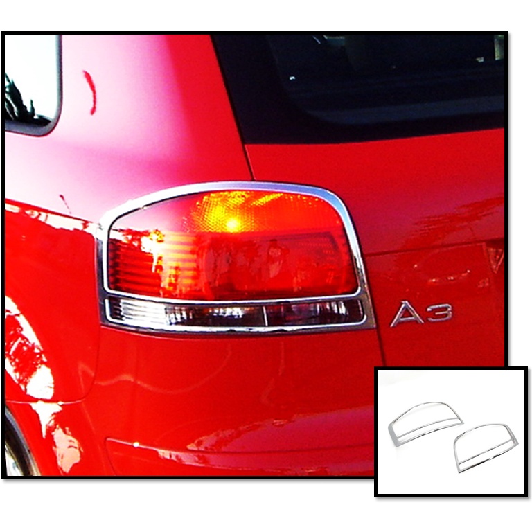 圓夢工廠 AUDI 奧迪 A3 8P 2003~2008 超質感 改裝 鍍鉻銀 車燈框 飾貼 後燈框 尾燈框