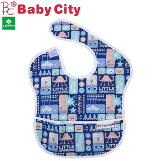 Baby City 娃娃城 防水圍兜 藍色機器人 大樹