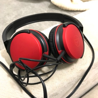 九成新 鐵三角 ATH-AR1 WH 耳罩式耳機 紅色