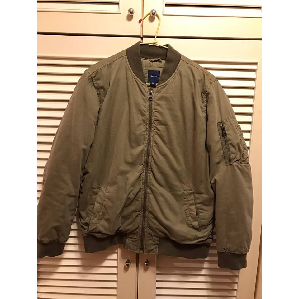 Gap Ma 1 保暖棉質飛行夾克外套軍綠色兒童xxl 大人可穿 蝦皮購物