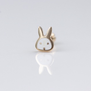 14K Cute Rabbit Piercing 可愛小兔鎖珠耳環 (單個)