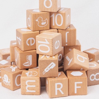 英文數字工具水果認知 木質方塊 啟蒙玩具 益智玩具 寶寶 兒童 嬰兒 玩具