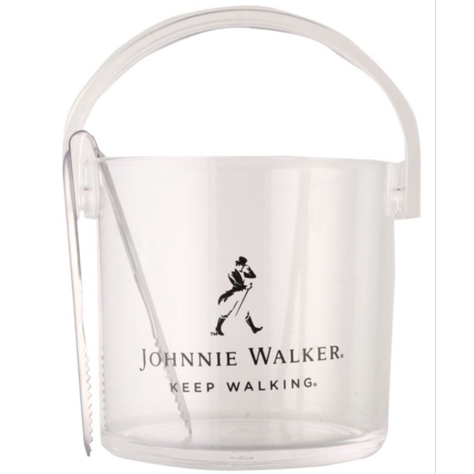 【全新】JonnieWalker 約翰走路 透明壓克力冰桶（附夾子）