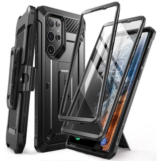 SUPCASE UB Pro手機殼適用於三星Galaxy S22 Ultra 5G 2022帶支架皮帶夾帶內建螢幕保護膜
