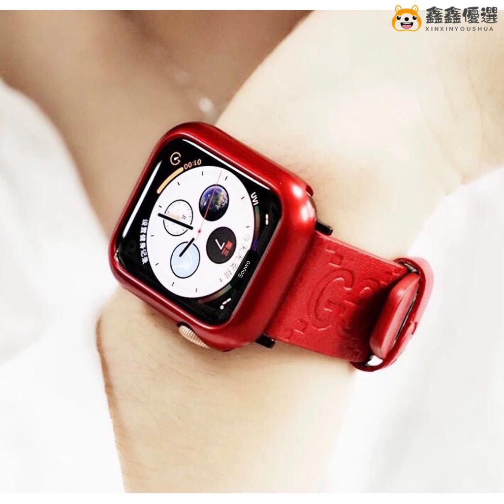 【熱賣現貨】適用蘋果Apple Watch 6/5代 4/3/2/1代手錶 iWatch真皮時尚紋s鑫鑫優選