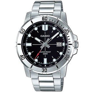 CASIO 不鏽鋼防水時尚錶款 日期顯示 防水50米MTP-VD01D-1E