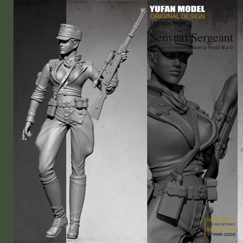 YuFan 1/35 二戰女狙擊手 樹脂兵人 YFWW-2006