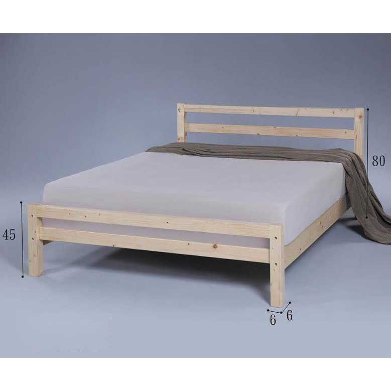 【萊夫家居】SN-310-7：原木色6尺雙人床【台中家具】實木床 床架 床台 四分床板 紐松 台灣製 雙人加大