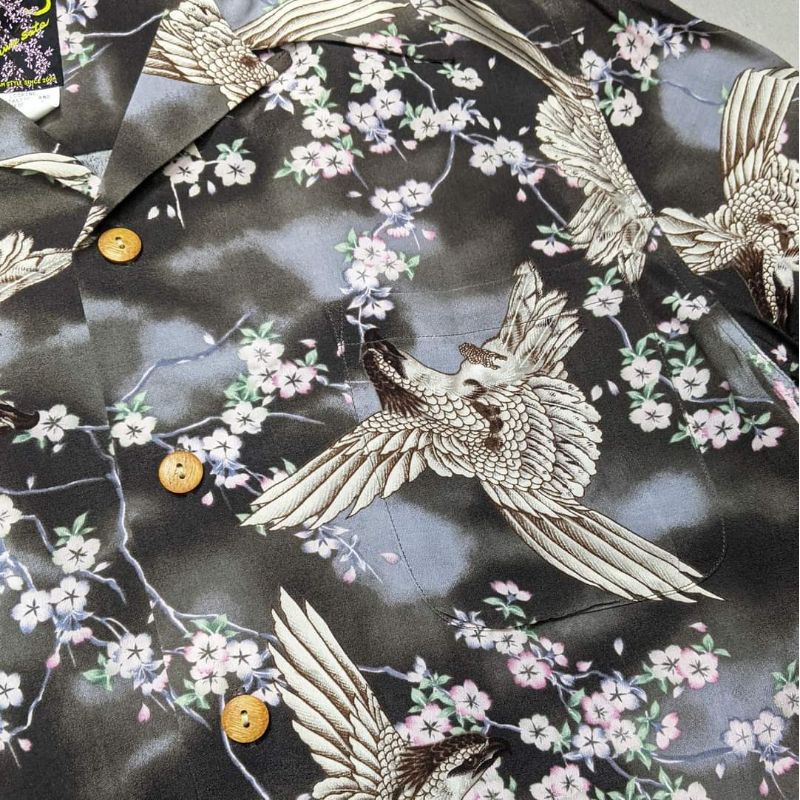 日本品牌鷹與花和柄夏威夷杉rayon 蝦皮購物