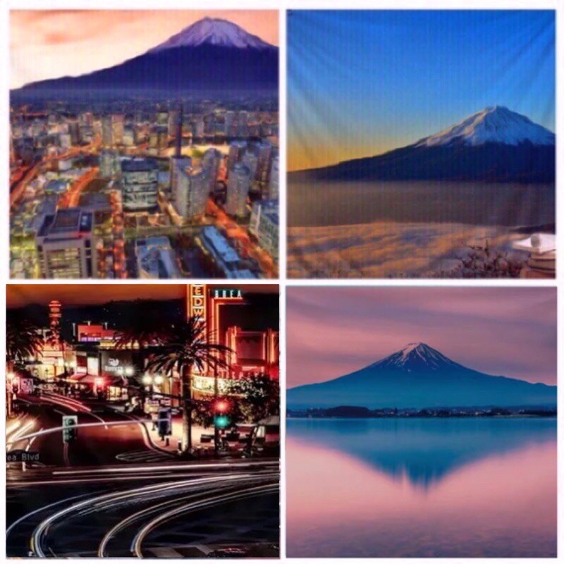 日本風情系列掛布背景布掛毯家居裝飾桌布富士山東京 蝦皮購物