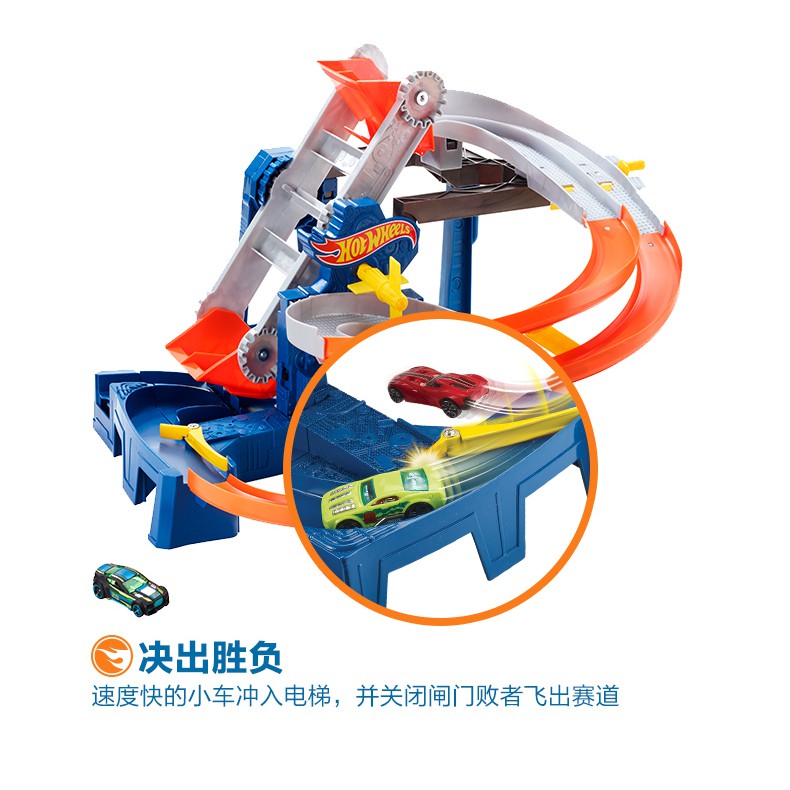 ~熱銷~新款正品風火輪電動軌道組合汽車玩具套裝立體旋轉工廠FDF28男孩玩具