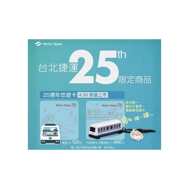 台北 捷運 北捷 捷運25週年限定悠遊卡 立體聲音捷運造型悠遊卡 平面卡/裁型卡