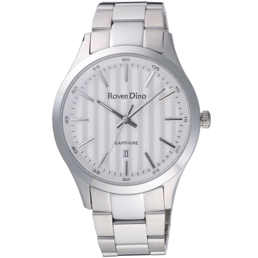 Roven Dino 羅梵迪諾 男 藤紋設計時尚腕錶-銀X白(RD792S-338W)