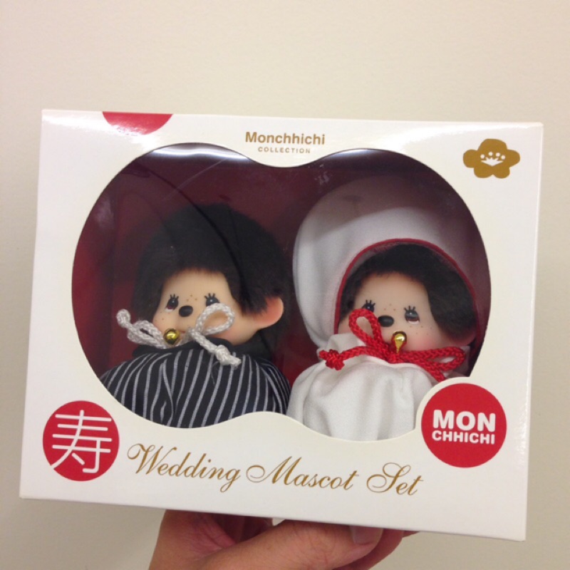 夢奇奇monchhichi 日式婚禮版結婚對偶方形禮盒 蝦皮購物
