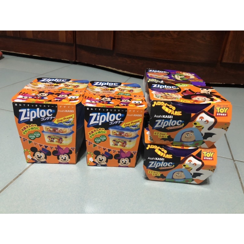 現貨/日本Ziploc 保鮮盒-迪士尼萬聖節限定款-米奇米妮、玩具總動員、奇奇蒂蒂