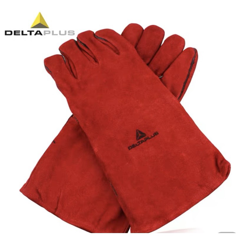 代爾塔 Deltaplus 電焊手套  隔熱 耐磨 牛皮焊接 耐高溫 加厚加長款 台灣現貨
