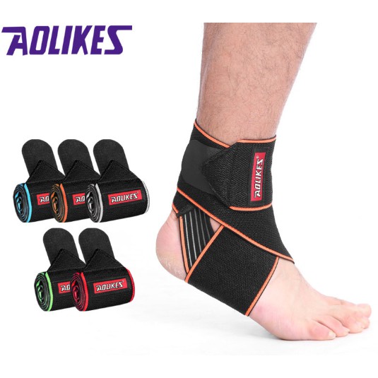 &lt;台灣出貨&gt; AOLIKES 繃帶纏繞 運動護踝 籃球 足球 跑步 防扭傷 健身 防滑 護腳踝 運動護具 1527