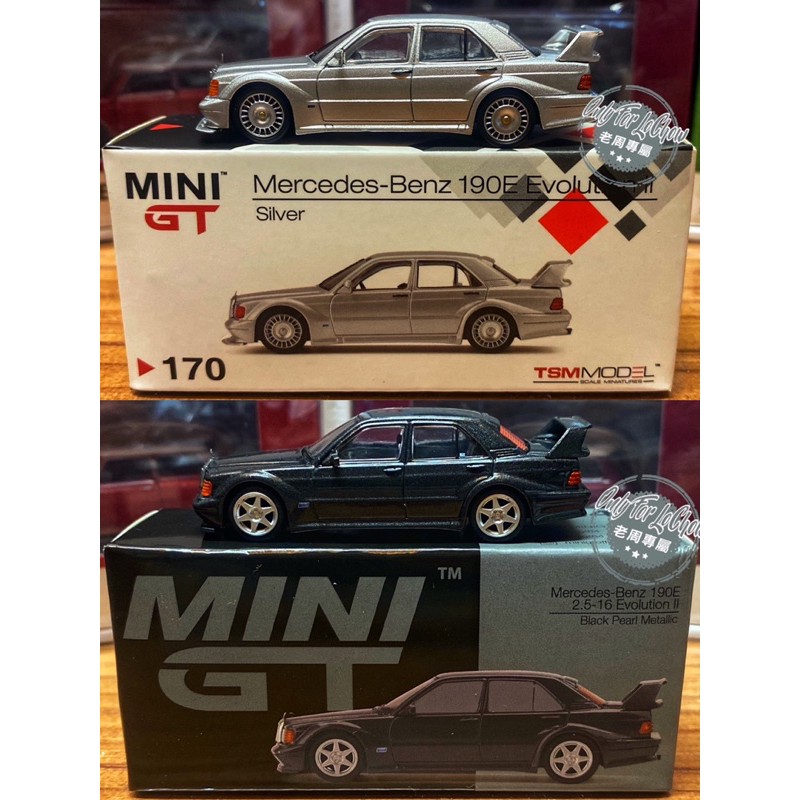 現貨 老周微影 Mini GT 164 170 1/64 賓士 Benz 190E 黑色 合金模型車 老賓士 tlv