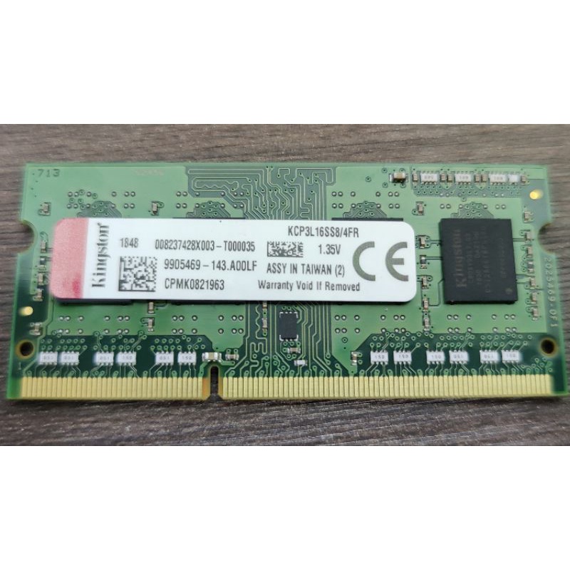 金士頓 DDR3L 1.35v 4G 1600 筆電用