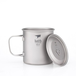 [阿爾卑斯戶外] Keith TI3207 純鈦單層鈦杯 600ml (附鈦杯蓋)