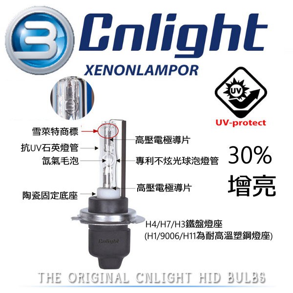 雪萊特專利球泡HID燈管35W亮度UP30%H1 H4 H3 H7 9006 H11 4300K 6000K 8000K