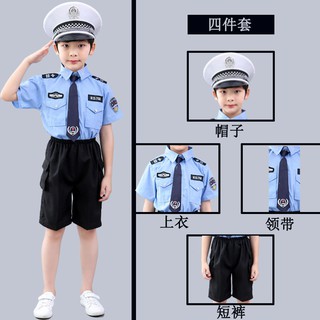 台灣現貨兒童警察套裝特警衣服交警制服男童小公安警官服裝女童警察演出服 蝦皮購物