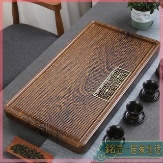實木茶盤【超大尺吋】原木茶盤 木製茶盤 泡茶瀝水盤 整塊黑檀木茶盤家用實木單層排水超大號茶海功夫茶具電木小號茶臺