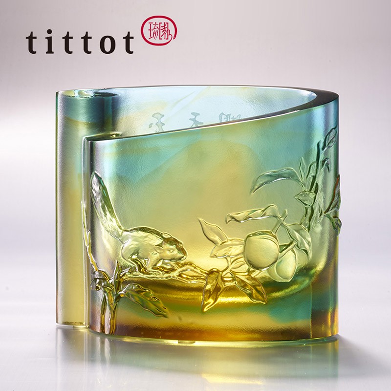 【tittot 琉園丨妙筆生花】《故宮聯名款》 琉璃 藝術品 筆筒 擺飾