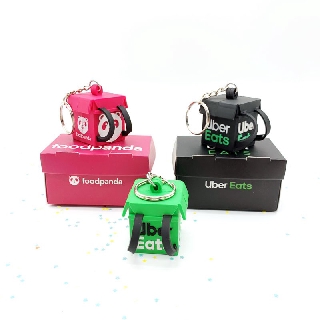 2020新款*迷你外送箱鑰匙圈uber eats foodpanda uber 熊貓外送員吊飾 