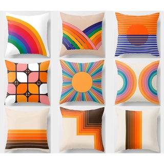 加大抱枕套 復古彩虹色客廳裝飾枕頭套,家用沙發裝飾靠墊套 50×50.40×40.45×45.60×60.70×70