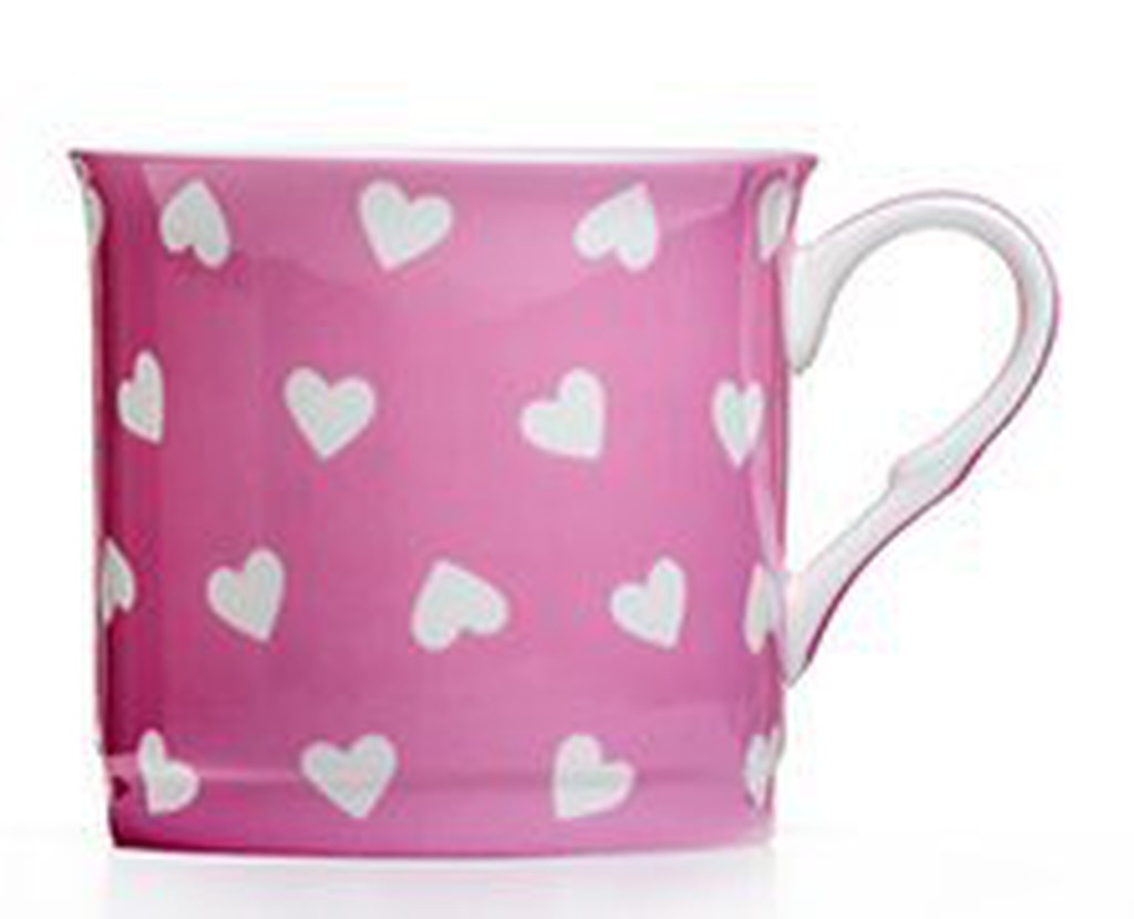 點點蘑菇屋{馬克杯}英國ROYAL DUKE粉紅色愛心骨瓷馬克杯 骨瓷杯 水杯 奶茶杯 現貨　附精緻禮盒．