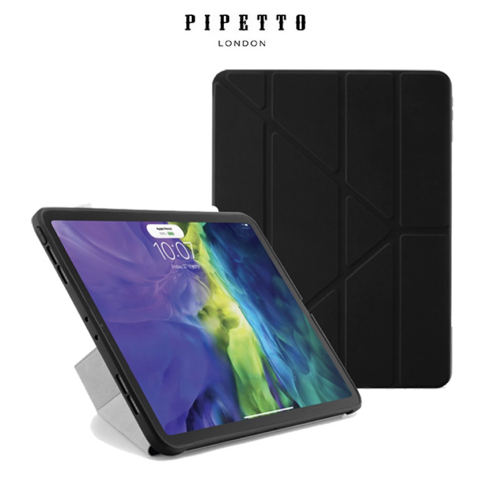 PIPETTO iPad Pro 2020 11吋(第2代/第1代) Origami TPU多角度多功能保護套-黑色