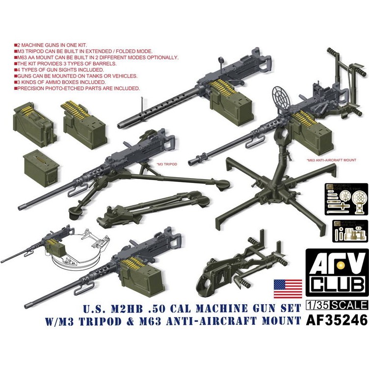 戰鷹 1/35 50機槍 M67對空腳架/ M3 三腳架及M63對空腳架 貨號AF35246