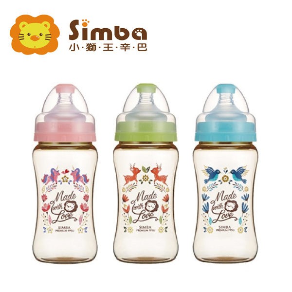 小獅王辛巴 Simba 桃樂絲 PPSU 寬口雙凹中奶瓶 270ml 寬口奶瓶 寶寶共和國