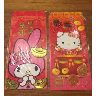 美樂蒂 / 凱蒂貓 中式燙金紅包袋各5入