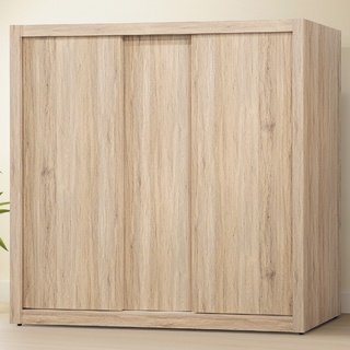 23 輕鬆購-布加迪漂流自然木色耐磨木心板6×6.5尺拉門衣櫃 衣櫥 木心板 衣櫃 GD533-9