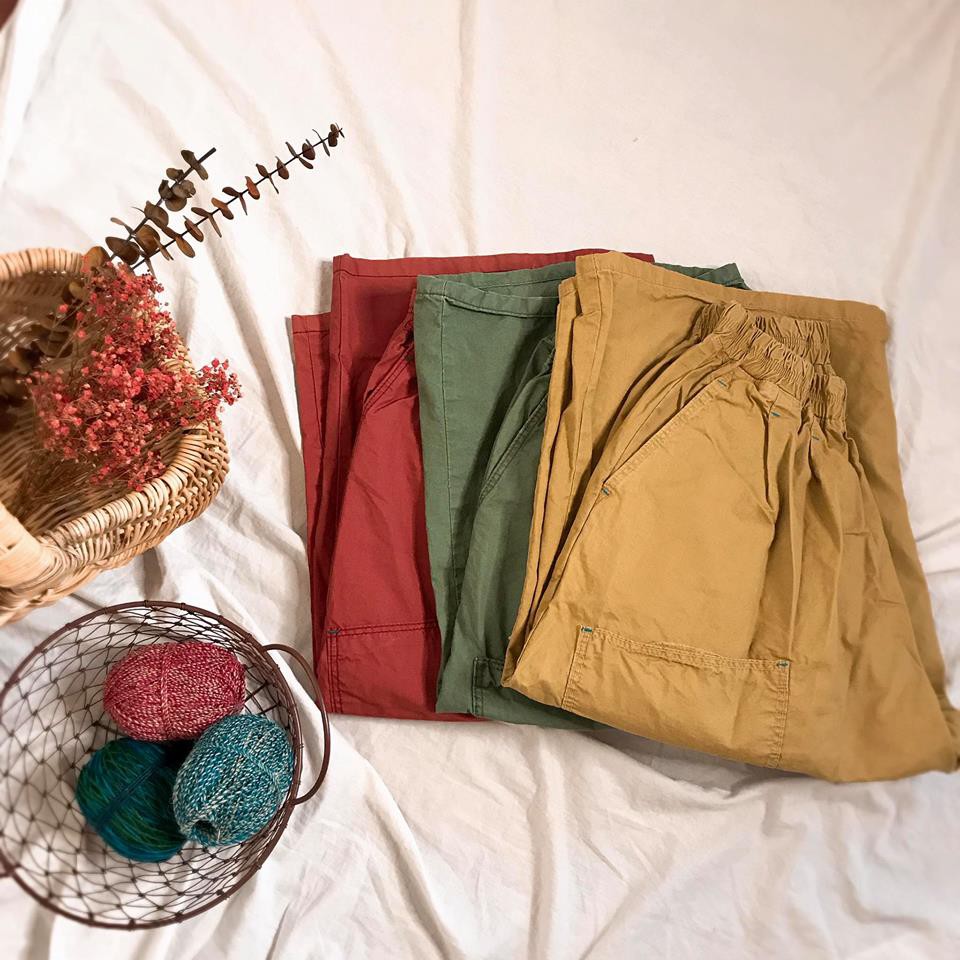 【找到了服飾工作室】韓國製 outdoor輕鬆好好穿的精緻小繡線直筒寬褲