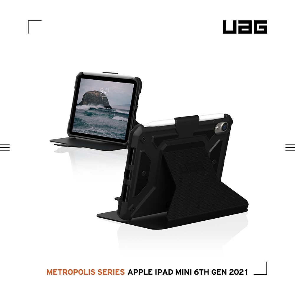 【UAG】iPad mini 6 (2021) 經典款耐衝擊保護殻-黑 (美國軍規 防摔殼 平板殼 保護套)