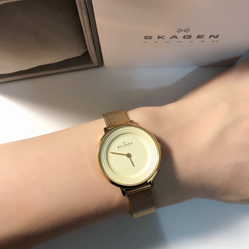 SKAGEN 丹麥設計品牌超薄簡約美學腕錶 SKW2212 金色 手錶