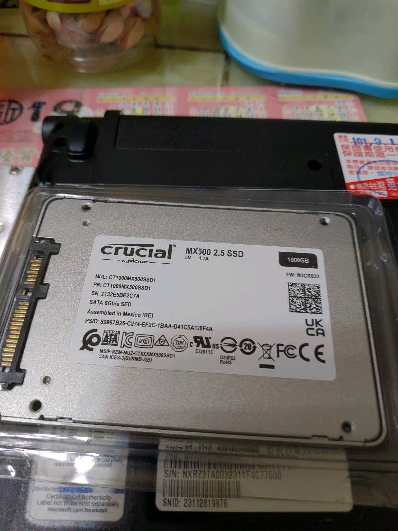 Micron美光Crucial MX500 250G 500G 1T 2.5吋SATA TLC/SSD固態硬碟 