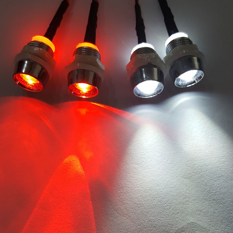 頑童遙控-超炫LED 遙控車燈組 4燈泡 兩白 兩紅 附金屬燈座 油動 電動 HSP 偉力 RC 燈 車燈